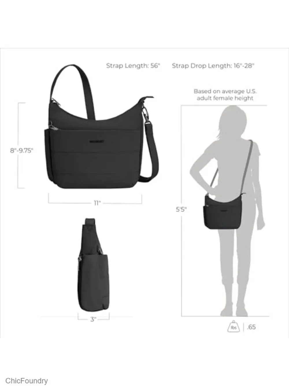 Anti-theft Medium Crossbody with RFID Blocking